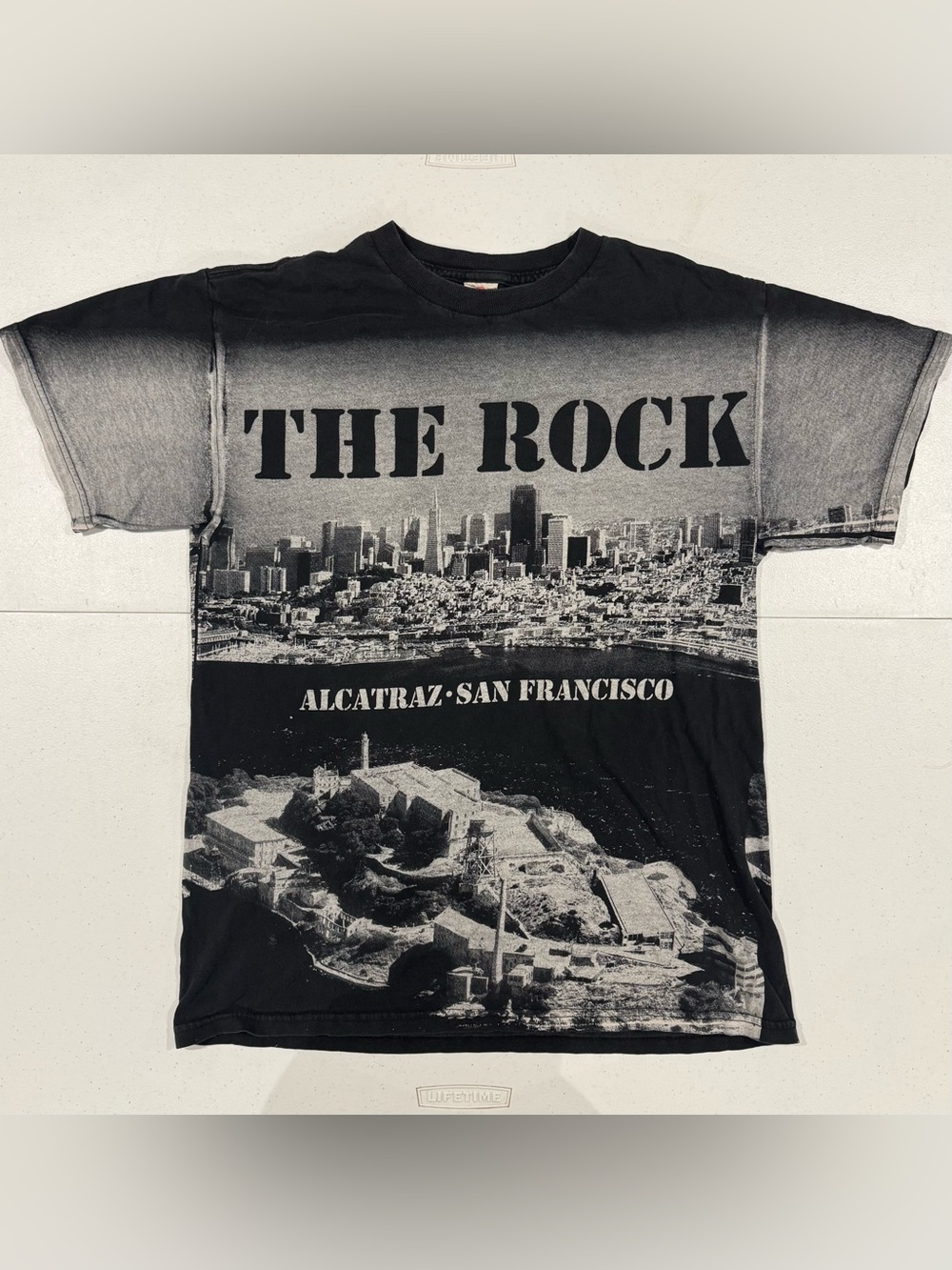 Vintage The Rock Alcatraz t shirt size medium all over print San Francisco